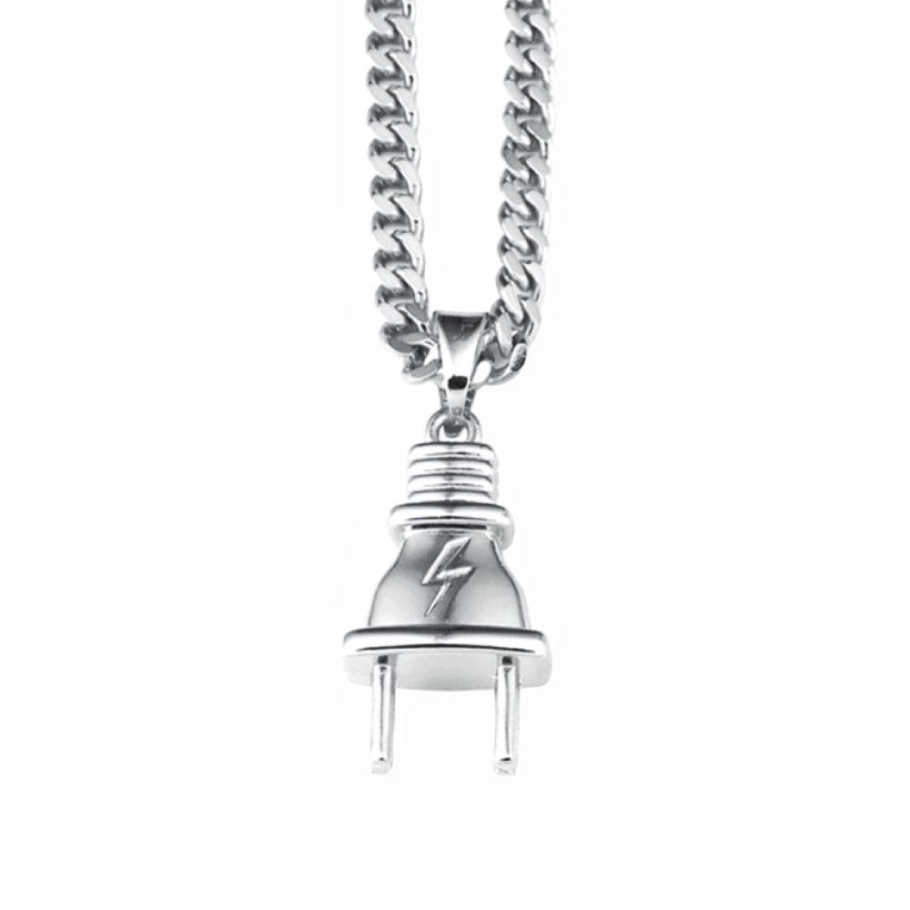 Available Now🔌🔥 The Plug Silver Chain Necklace - Picture 3 of 5